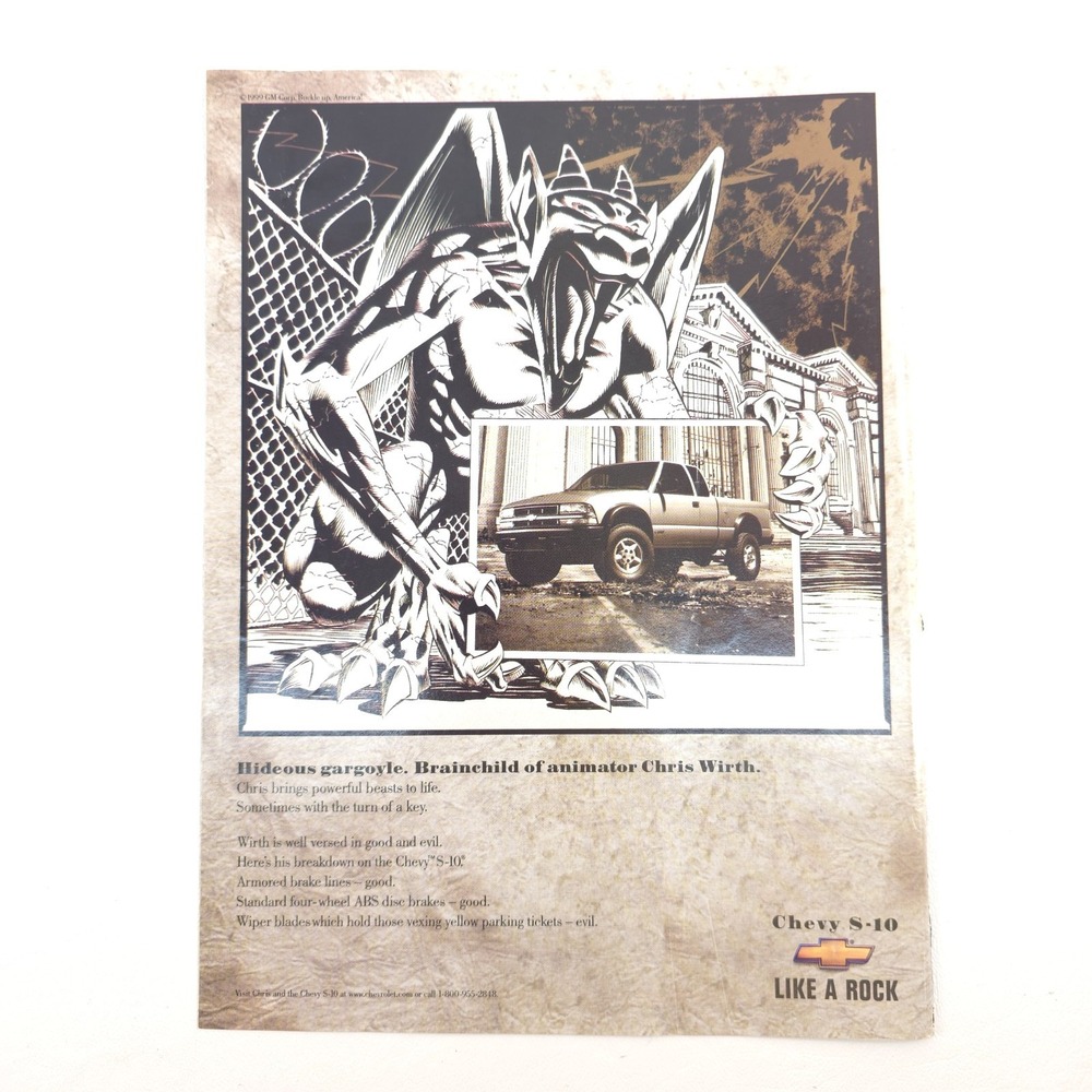 Vintage Chevy S-10 Advertising Print Ad Garage Wall Art Gargoyle Chris Wirth